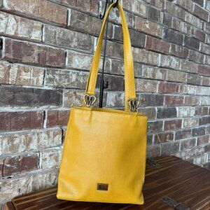 Vintage Moschino Yellow Leather Shoulder Bag
